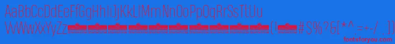 HeadingProThinTrial Font – Red Fonts on Blue Background