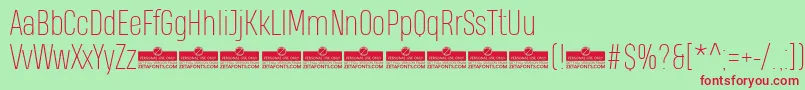 HeadingProThinTrial Font – Red Fonts on Green Background