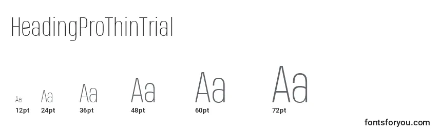 HeadingProThinTrial Font Sizes