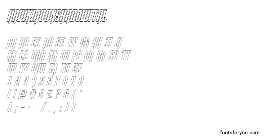 Шрифт Hawkmoonshadowital – алфавит, цифры, специальные символы