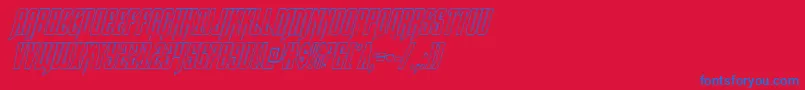 Hawkmoonshadowital Font – Blue Fonts on Red Background