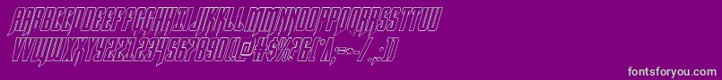 Шрифт Hawkmoonshadowital – зелёные шрифты на фиолетовом фоне