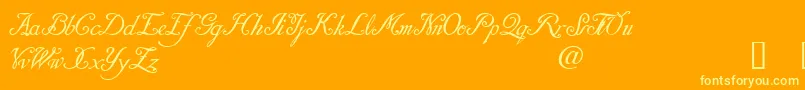 DaresielDemo-Schriftart – Gelbe Schriften auf orangefarbenem Hintergrund