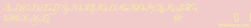 DaresielDemo-Schriftart – Gelbe Schriften auf rosa Hintergrund