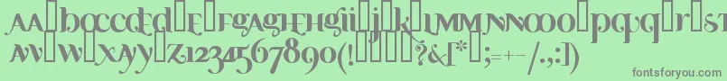 フォントAyosb – 緑の背景に灰色の文字