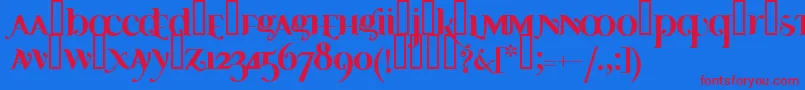 Ayosb-fontti – punaiset fontit sinisellä taustalla