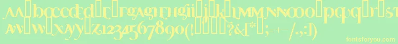 Ayosb Font – Yellow Fonts on Green Background