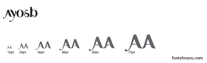 sizes of ayosb font, ayosb sizes