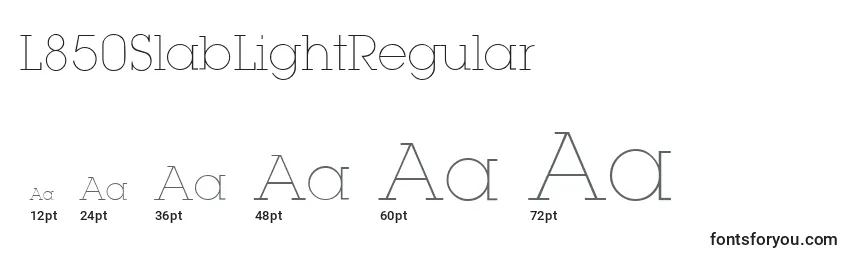 sizes of l850slablightregular font, l850slablightregular sizes