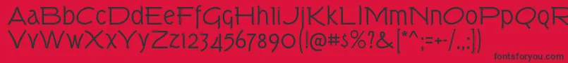 フォントTorkRg – 赤い背景に黒い文字