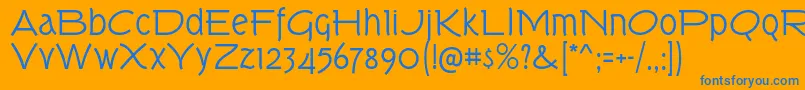 フォントTorkRg – オレンジの背景に青い文字