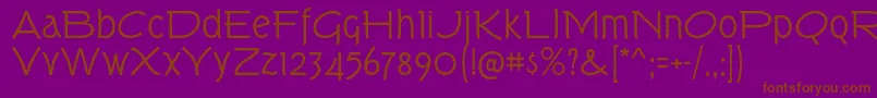 TorkRg Font – Brown Fonts on Purple Background