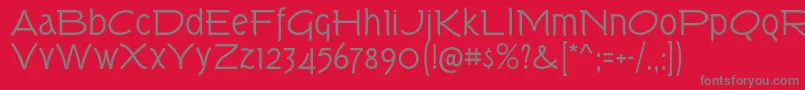 フォントTorkRg – 赤い背景に灰色の文字