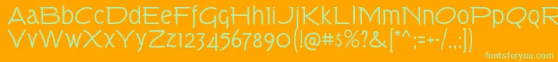 TorkRg Font – Green Fonts on Orange Background