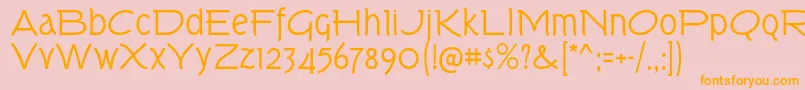 TorkRg Font – Orange Fonts on Pink Background