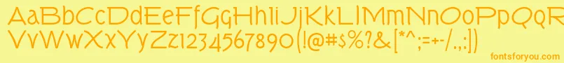 TorkRg Font – Orange Fonts on Yellow Background