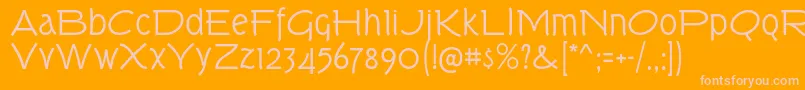 Więcej informacji o czcionce TorkRg Czcionka TorkRg – różowe czcionki na pomarańczowym tle