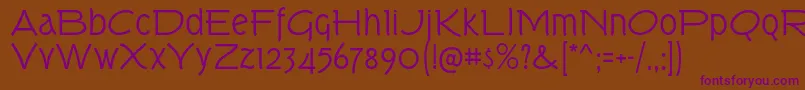 TorkRg Font – Purple Fonts on Brown Background