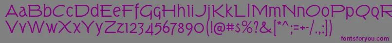 More about TorkRg Font TorkRg Font – Purple Fonts on Gray Background