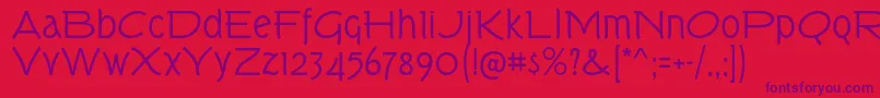 TorkRg-fontti – violetit fontit punaisella taustalla