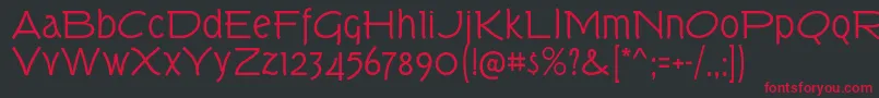 TorkRg Font – Red Fonts on Black Background