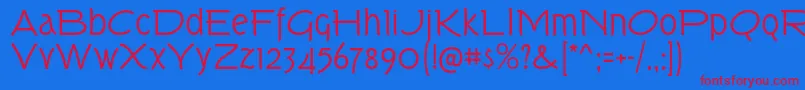 TorkRg Font – Red Fonts on Blue Background