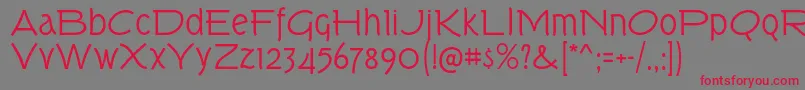 フォントTorkRg – 赤い文字の灰色の背景