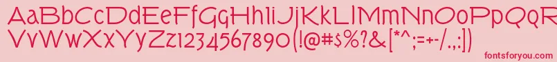 TorkRg Font – Red Fonts on Pink Background