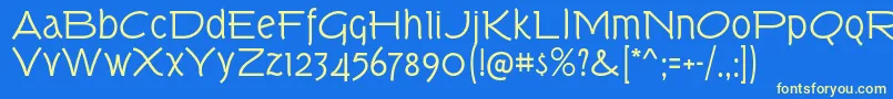 TorkRg Font – Yellow Fonts on Blue Background