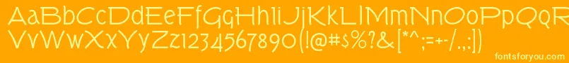 TorkRg-fontti – keltaiset fontit oranssilla taustalla