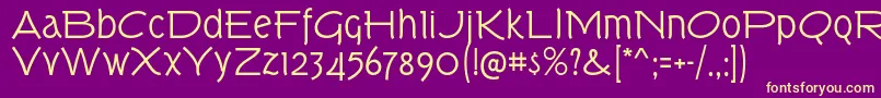 TorkRg Font – Yellow Fonts on Purple Background