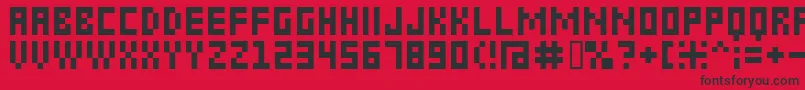 6px2bus Font – Black Fonts on Red Background