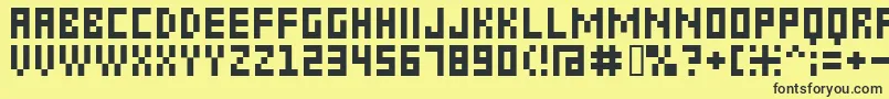 6px2bus Font – Black Fonts on Yellow Background