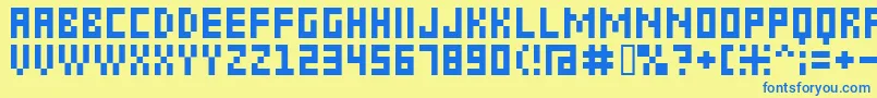 6px2bus Font – Blue Fonts on Yellow Background