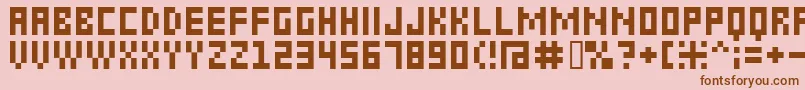 6px2bus Font – Brown Fonts on Pink Background