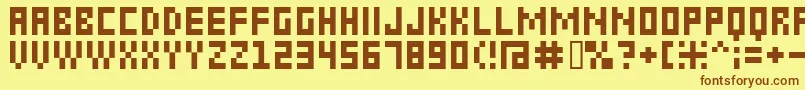 6px2bus Font – Brown Fonts on Yellow Background