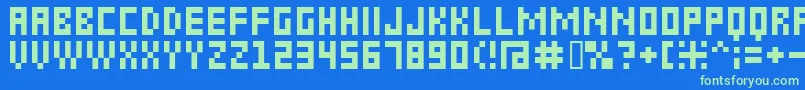 6px2bus Font – Green Fonts on Blue Background