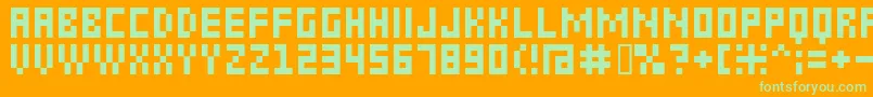 6px2bus Font – Green Fonts on Orange Background