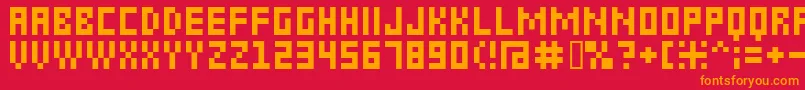 6px2bus Font – Orange Fonts on Red Background