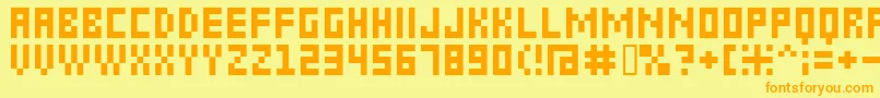 6px2bus Font – Orange Fonts on Yellow Background