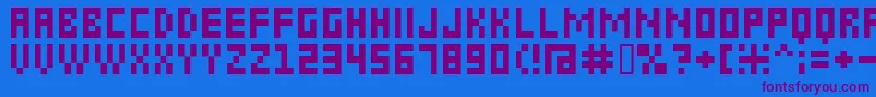 6px2bus Font – Purple Fonts on Blue Background