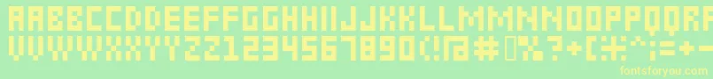 6px2bus Font – Yellow Fonts on Green Background