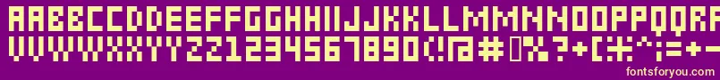 6px2bus Font – Yellow Fonts on Purple Background