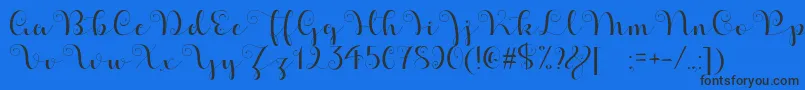 ApplesScriptDemo Font – Black Fonts on Blue Background