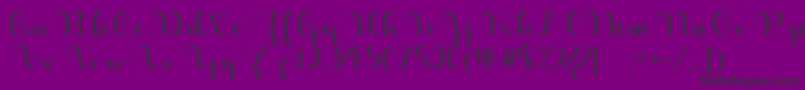 Czcionka ApplesScriptDemo – czarne czcionki na fioletowym tle