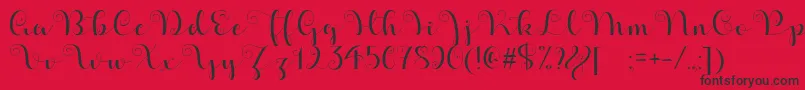 ApplesScriptDemo Font – Black Fonts on Red Background