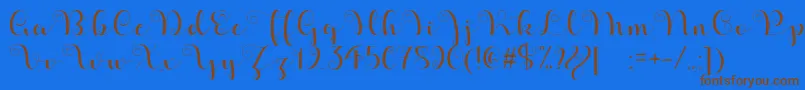 ApplesScriptDemo Font – Brown Fonts on Blue Background