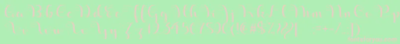 Czcionka ApplesScriptDemo – różowe czcionki na zielonym tle