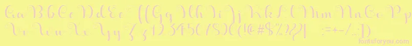 ApplesScriptDemo Font – Pink Fonts on Yellow Background