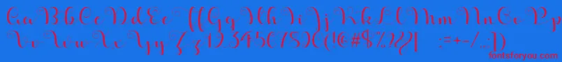 ApplesScriptDemo-Schriftart – Rote Schriften auf blauem Hintergrund